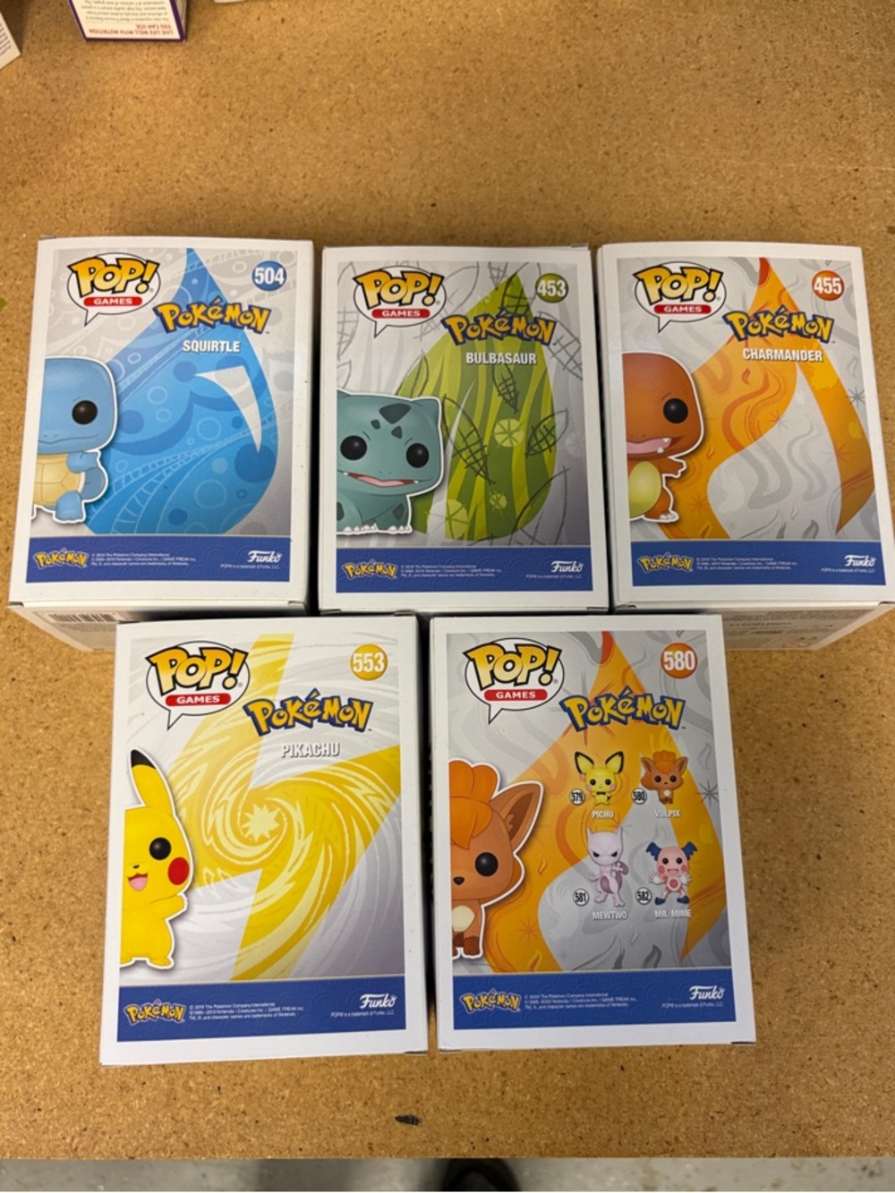 Funko Pop! Pokémon Starter Set - Squirtle Bulbasaur Charmander Pikachu Vulpix - Picture 2 of 2